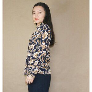 vintage flowy, artist floral blouse
